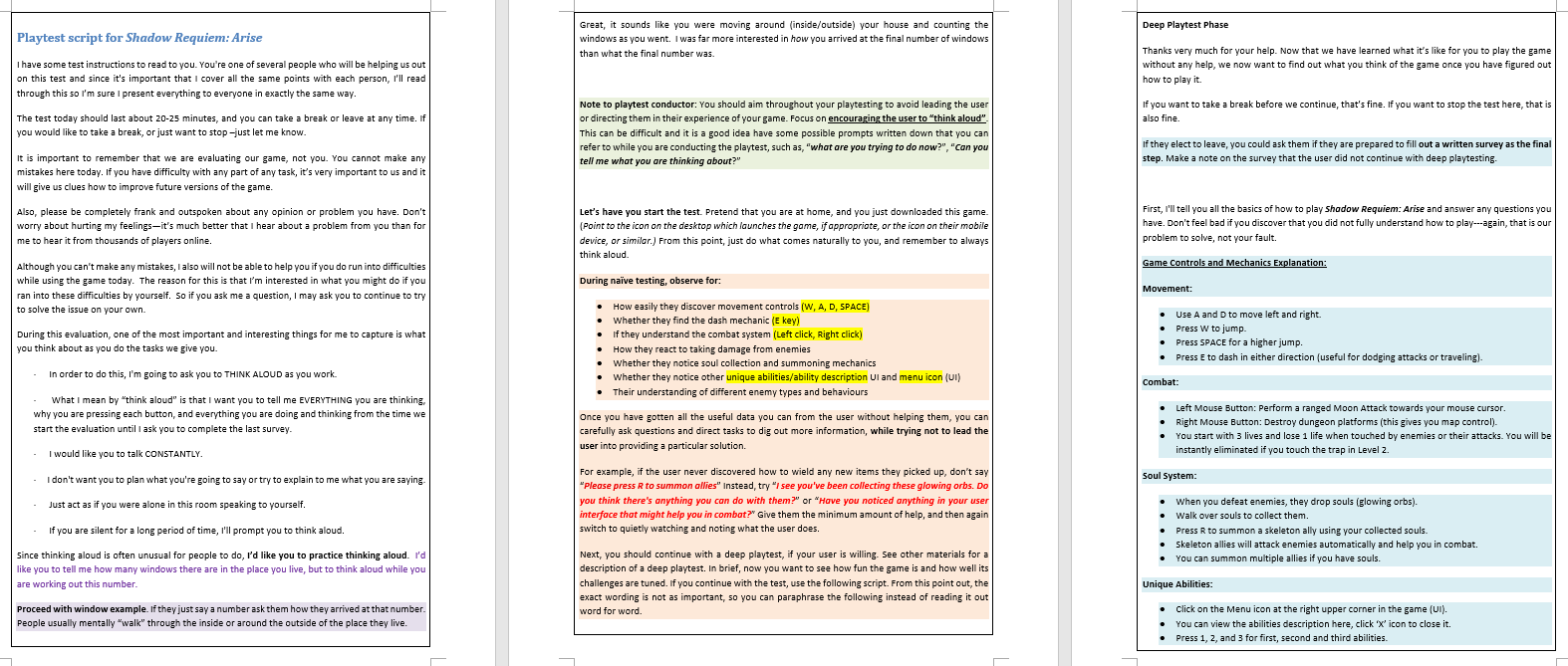 Playtest moderator script and observation checklist
